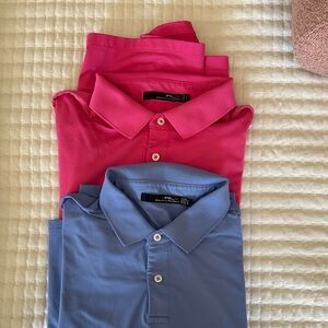 Men's RLX Set 2 Pink and Blue Golf Polo Shirts